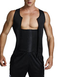 Hidden Curves Black Plus Size Zip Steel Boned Mens Shaper Hooks Posture Corrector