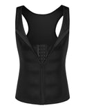 Hidden Curves Black Plus Size Zip Steel Boned Mens Shaper Hooks Posture Corrector