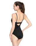 Flatten Tummy Black Bodysuit Elastic Shapewear Front U Style