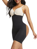 Contour Black Panty Shaper Hollow Out Solid Color Body Shaper