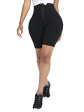 Black High Waist 2-In-1 Waist Trainer Shorts Mid-Thigh Compression