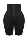 Black High Waist 2-In-1 Waist Trainer Shorts Mid-Thigh Compression