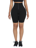 Black High Waist 2-In-1 Waist Trainer Shorts Mid-Thigh Compression