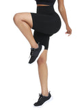 Black High Waist 2-In-1 Waist Trainer Shorts Mid-Thigh Compression