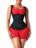 Black Latex Waist Trainer Vest Double Belt YKK Zipper Custom Logo
