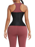 Black Latex Tummy Control Waist Trainer 14 Steel Bones Lose Weight