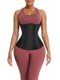 Black Latex Tummy Control Waist Trainer 14 Steel Bones Lose Weight