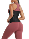 Black Latex Tummy Control Waist Trainer 14 Steel Bones Lose Weight