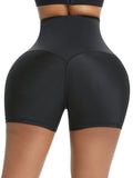 Blue Neoprene Sweat Shorts Hook And Eye Closure Smooth Abdomen