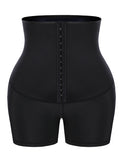 Blue Neoprene Sweat Shorts Hook And Eye Closure Smooth Abdomen
